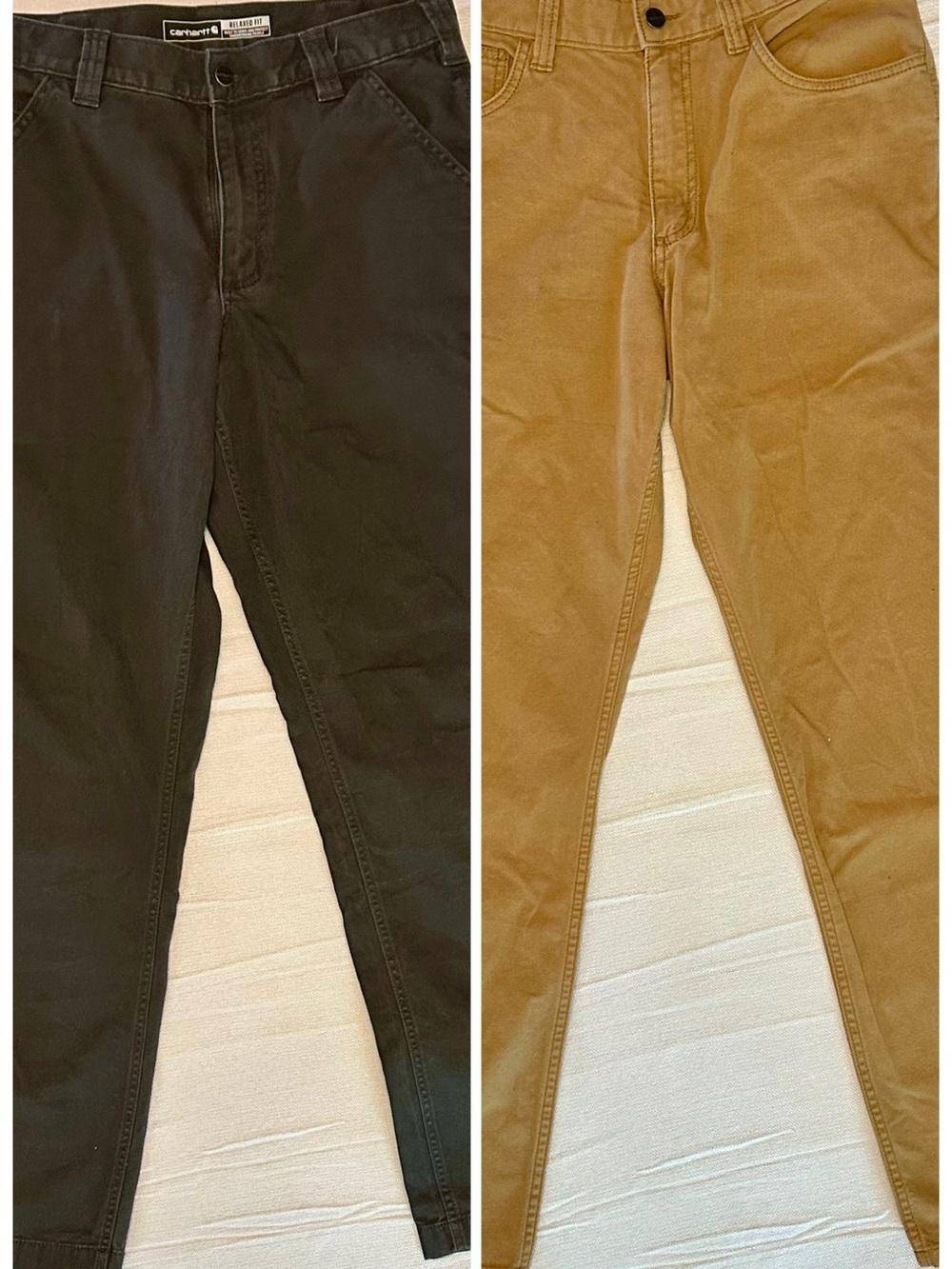 Carhartt Rugged Flex Work Pants Bundle 32x32 Peat Green & Tan